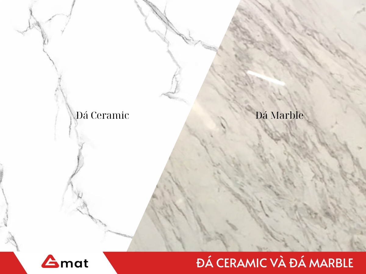 Đánh giá chất liệu ưu điểm hai loại đá marble và đá Ceramic