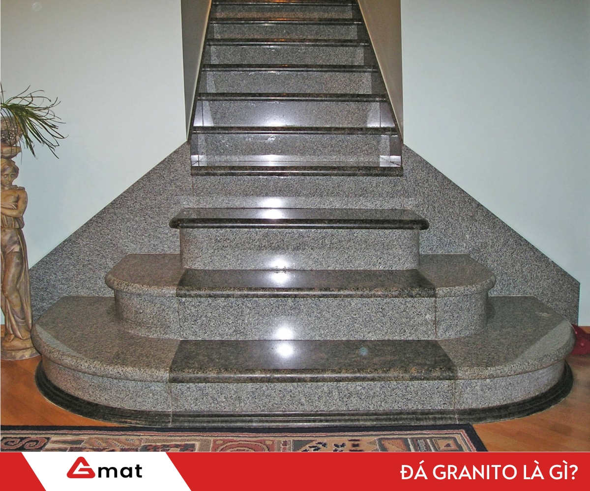 Đá granito ốp bậc cầu thang bền đẹp